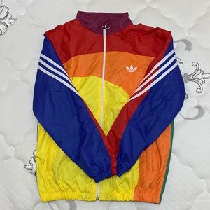 Adidas tricolour track jacket in small size